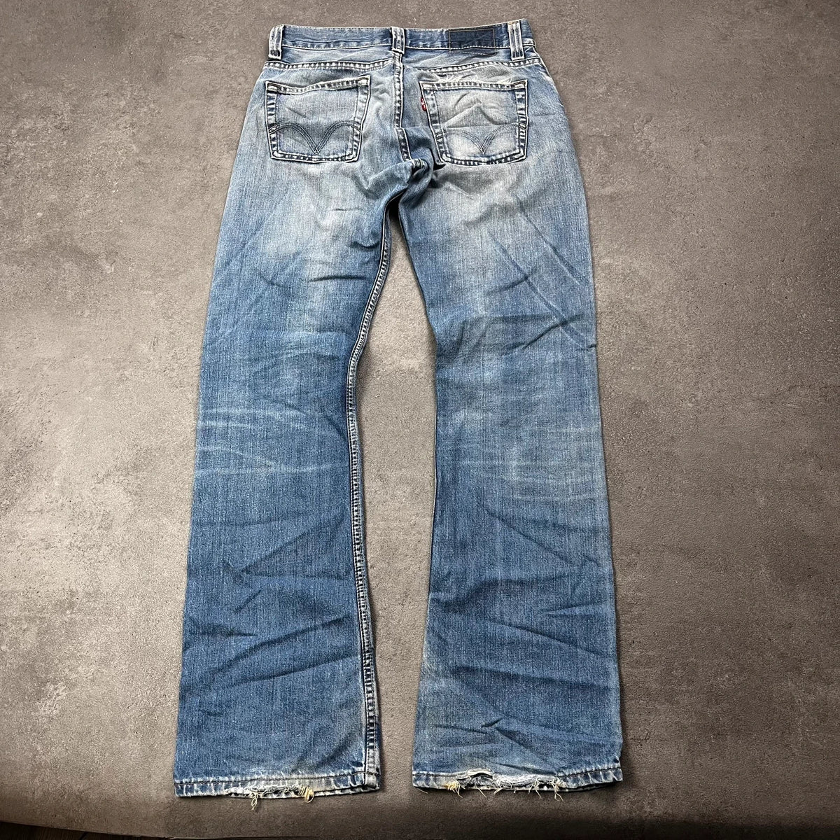 Vintage Levi's 512 Bootcut Jeans Herren W31 L36 Heavy Distressed Blau 2000s