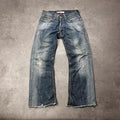 Vintage Levi's 512 Bootcut Jeans W29 L30 Dunkelblau Distressed