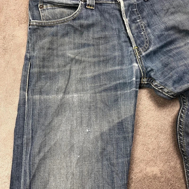 Vintage Levi's 512 Bootcut Jeans Herren W32 L32 Heavy Distressed Blau/Grau 2000s