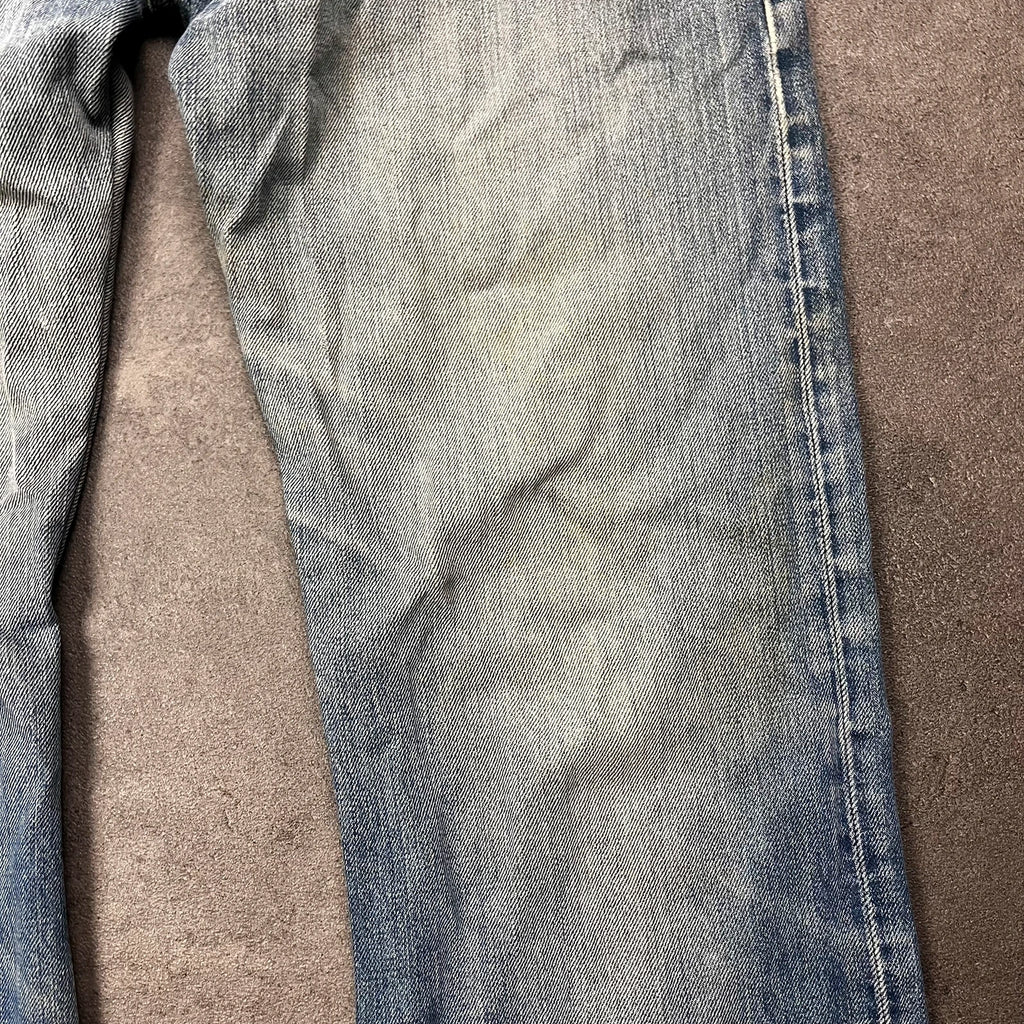 Vintage Levi's 512 Bootcut Jeans W33 L30 Blau Grau Heavy Washed – Ansicht 8