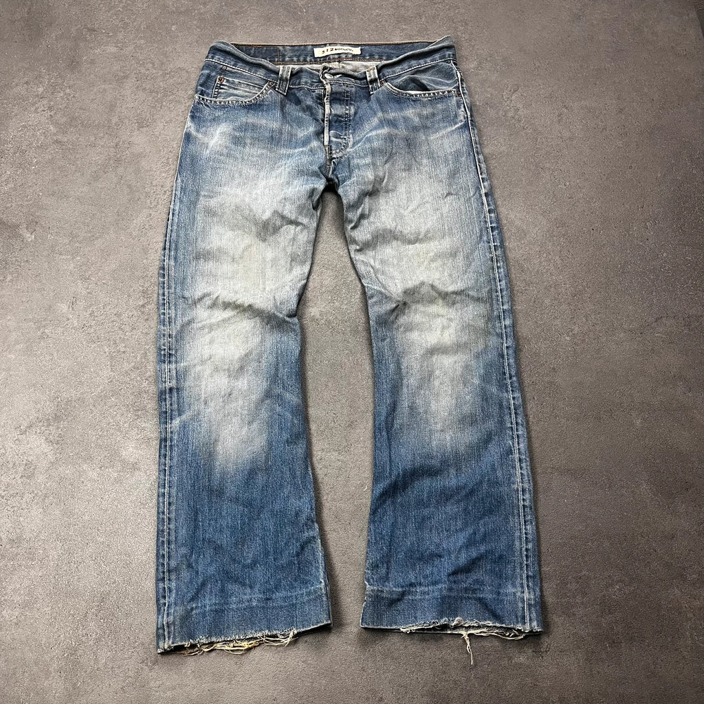 Vintage Levi's 512 Bootcut Jeans W33 L30 Blau Grau Heavy Washed