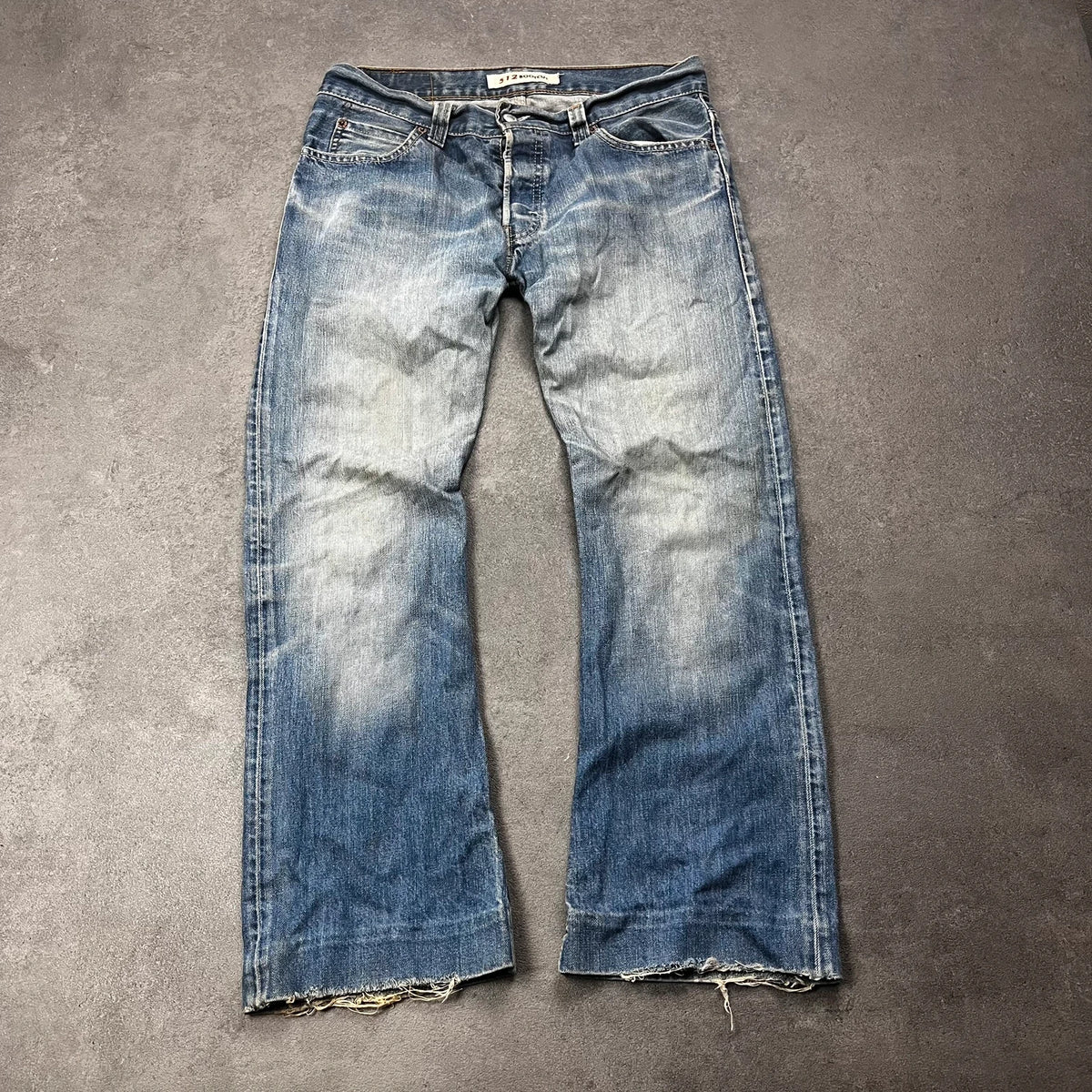 Vintage Levi's 512 Bootcut Jeans W33 L30 Blau Grau Heavy Washed