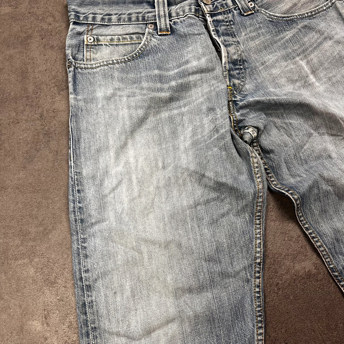 Vintage Levi's 512 Bootcut Jeans W33 L30 Hellblau Heavy Washed – Ansicht 9
