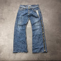 Vintage Levi's 512 Bootcut Custom W29 L28 mit Druckknopf-Leiste und rotem Futter
