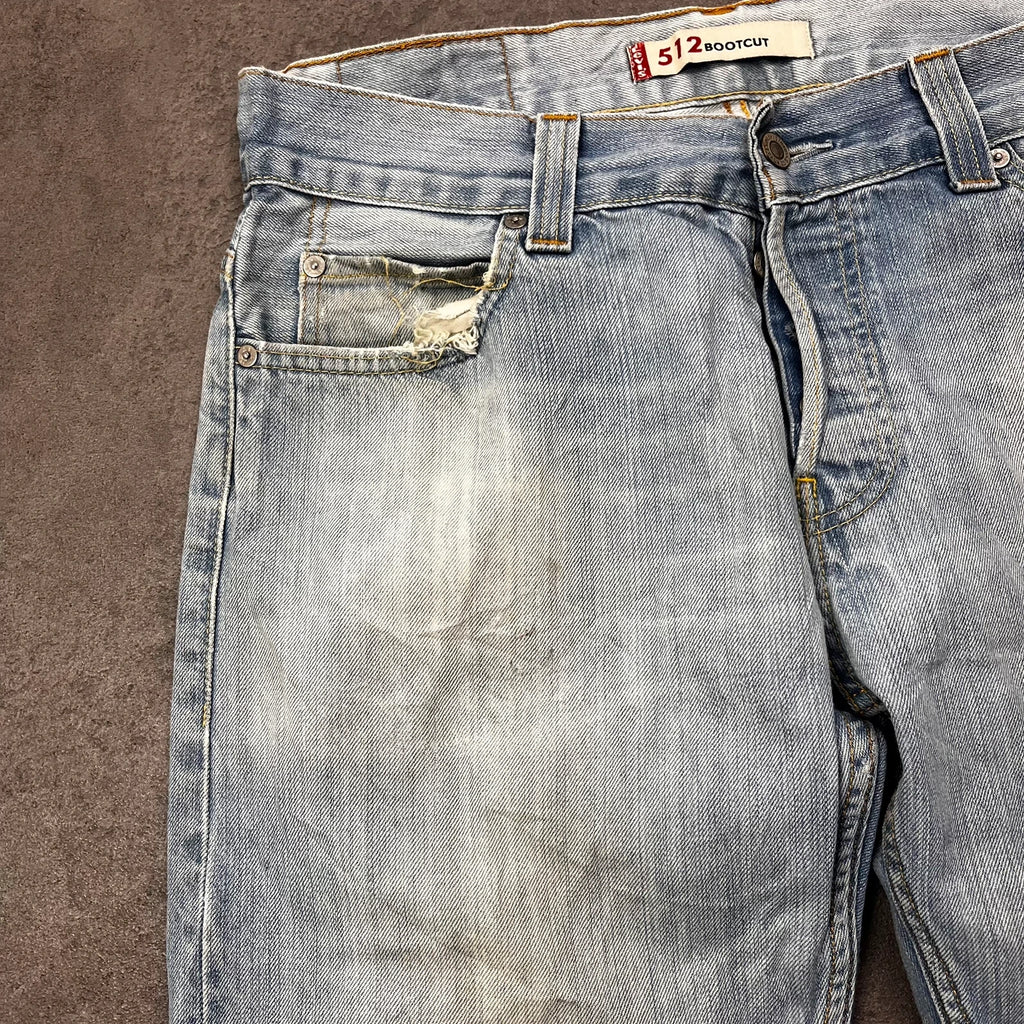 Vintage Levi's 512 Bootcut Jeans W32 L32 Hell Washed – Ansicht 7