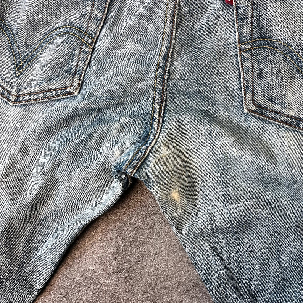 Vintage Levi's 512 Bootcut Jeans W32 L28 Blau Grau Heavy Washed – Ansicht 9