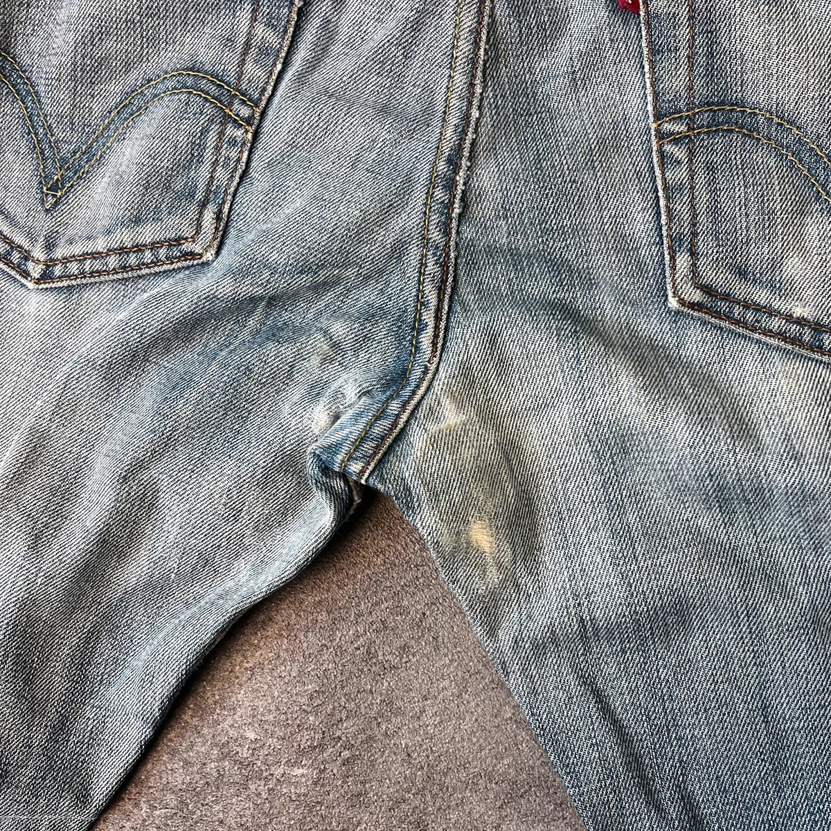 Vintage Levi's 512 Bootcut Jeans W32 L28 Blau Grau Heavy Washed – Ansicht 9