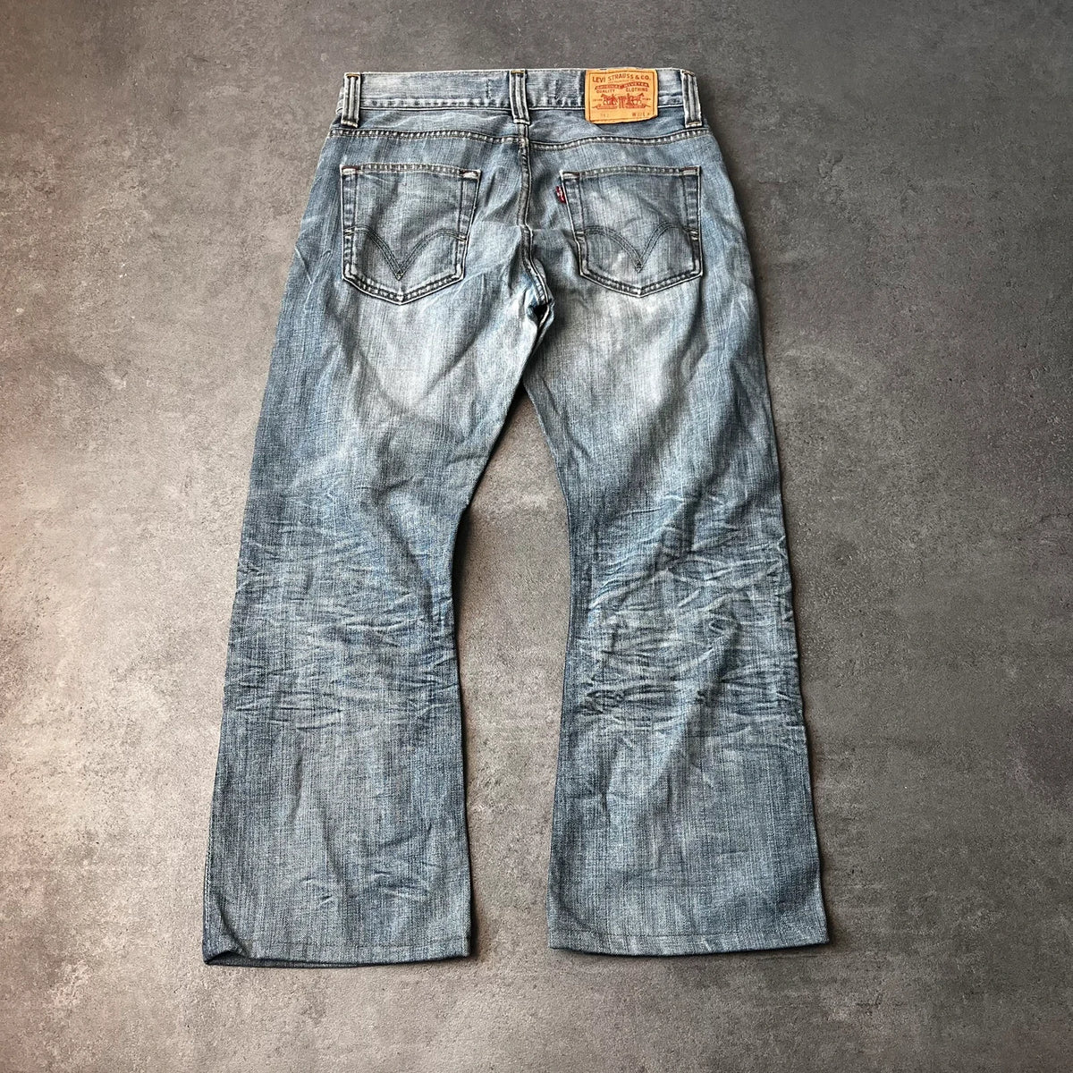 Vintage Levi's 512 Bootcut Jeans W32 L28 Blau Grau Heavy Washed – Ansicht 2