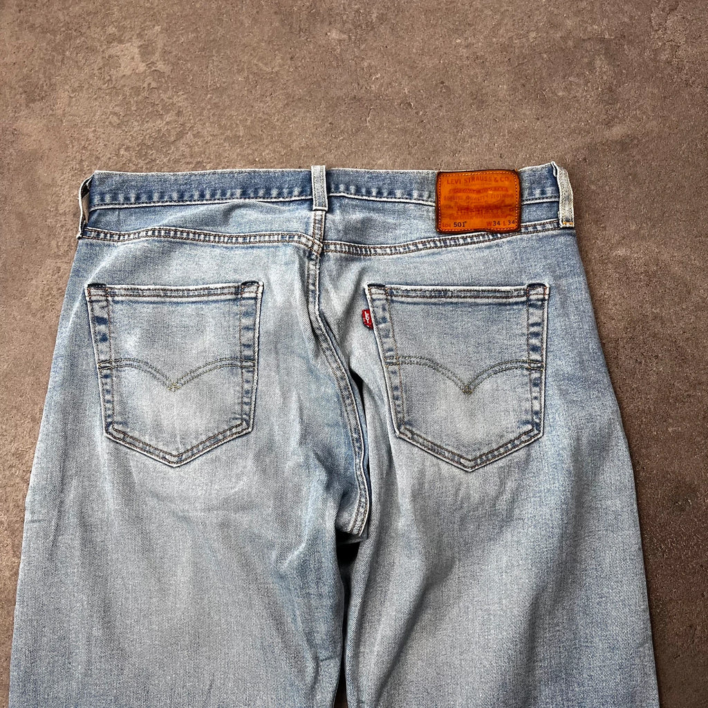 Vintage Levi's 501 Jeans W34 L34 Hellblau Straight Fit – Ansicht 4