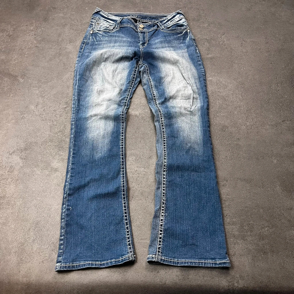 Vintage Wallflower Jeans Damen Bootcut Gr. L Blau Y2K