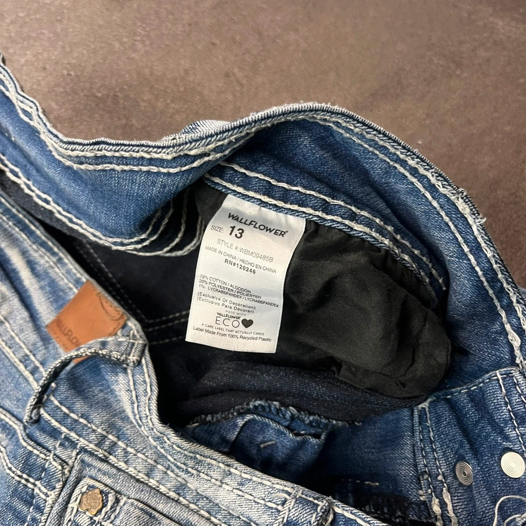 Vintage Wallflower Jeans Damen Bootcut Gr. L Blau Y2K