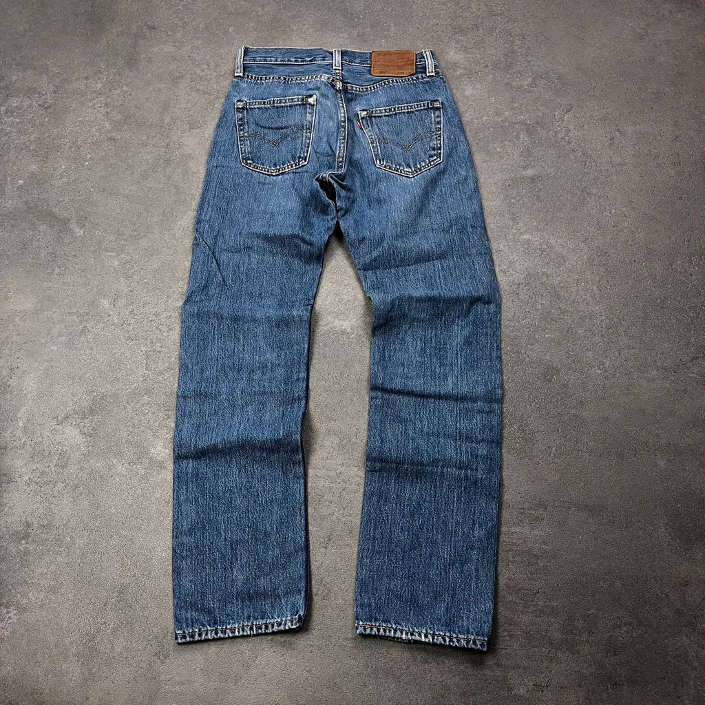 Vintage Levi's 501 Premium Jeans Damen W26 L30 Mittelblau – Ansicht 2