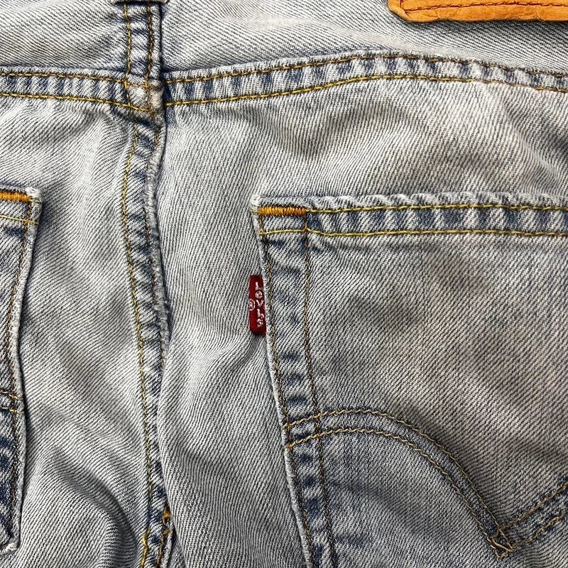 Vintage Levi's 512 Bootcut Jeans W31 L30 Heavy Washed Hellblau – Ansicht 7
