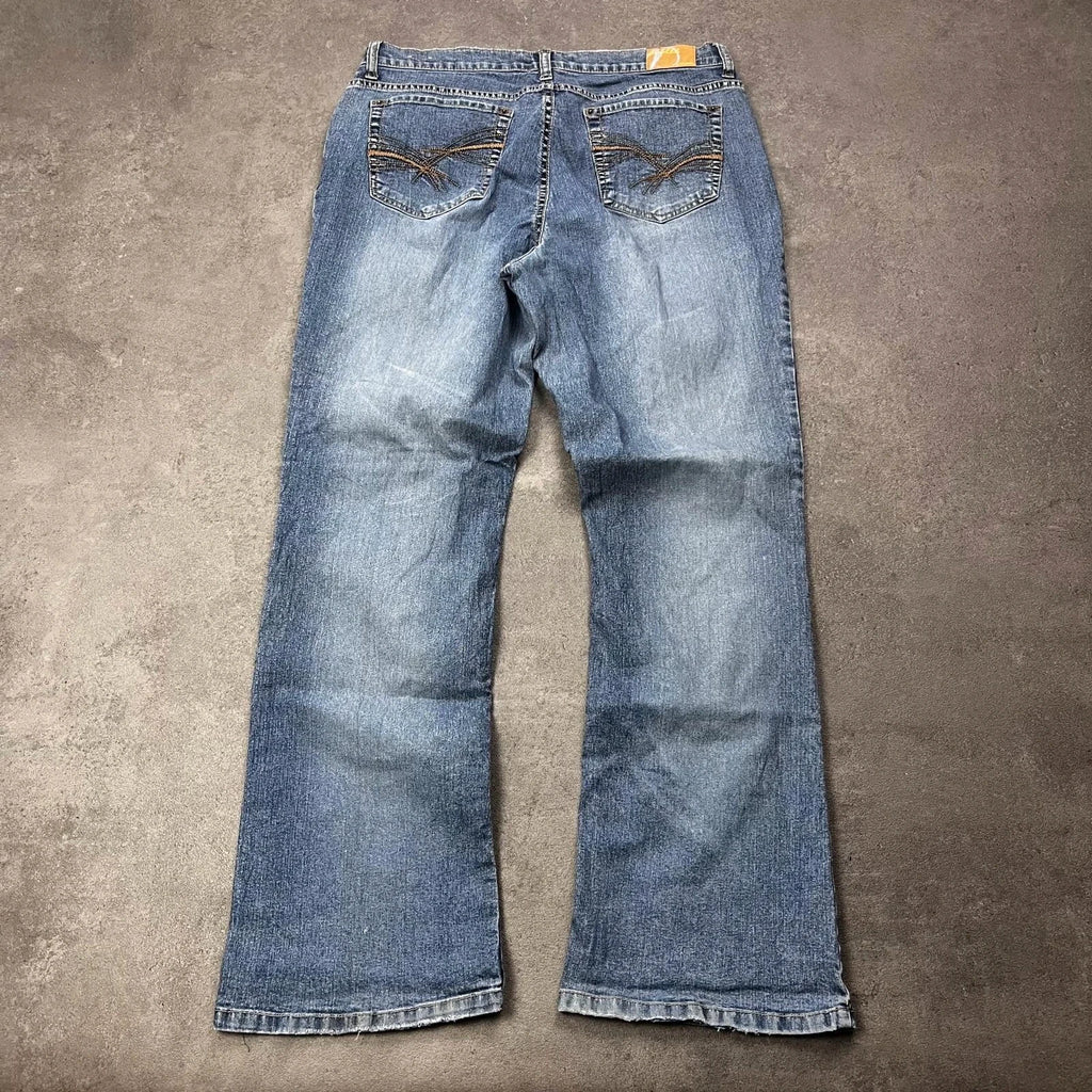 Vintage Duplex Jeans Damen Bootcut Gr. L Rückansicht