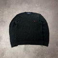 Vintage Polo Ralph Lauren Cable Knit Pullover Herren Gr. L Schwarz Zopfmuster