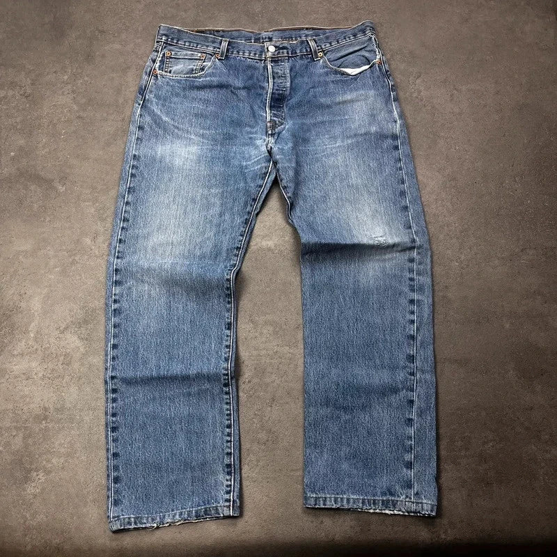 Vintage Levi's 501 Jeans Herren Straight Fit W40 L34 Hellblau Washed