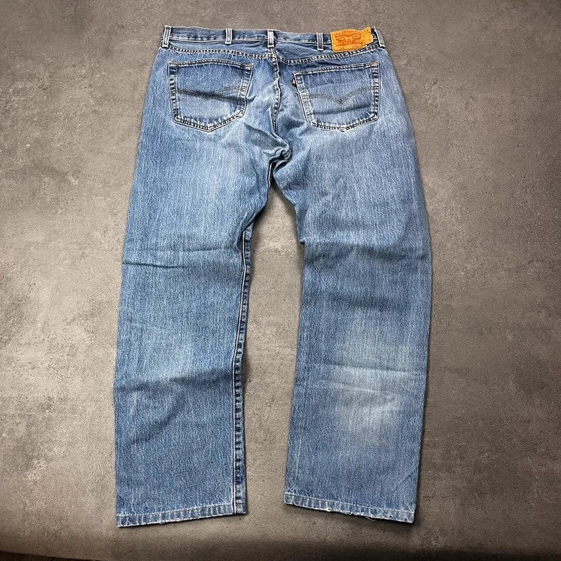 Vintage Levi's 501 Jeans Herren Straight Fit W40 L34 Hellblau Washed – Ansicht 2