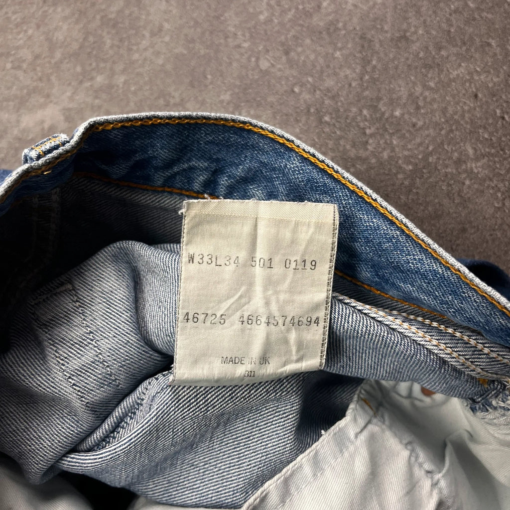 Vintage Levi's 501 Jeans Herren Straight Fit W33 L30 Blau – Ansicht 7