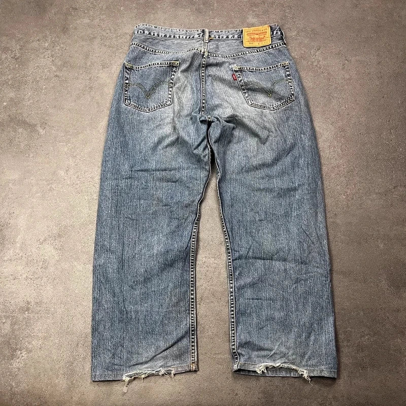 Vintage Levi's 512 Bootcut Jeans Herren W36 L28 Heavy Washed – Ansicht 2
