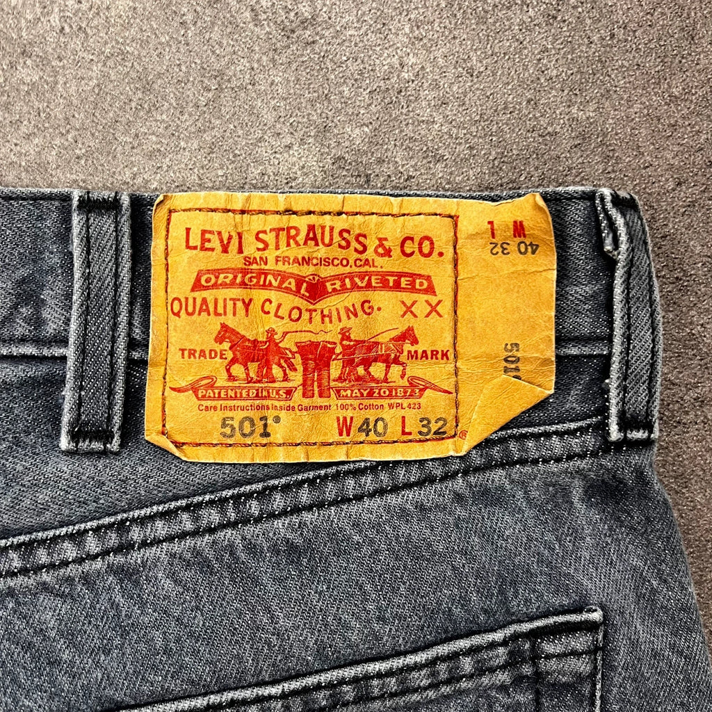 Vintage Levi's 501 Jeans Herren Straight Fit W40 L32 Blaugrau – Ansicht 5