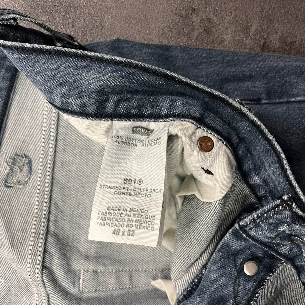 Vintage Levi's 501 Jeans Herren Straight Fit W40 L32 Blaugrau – Ansicht 7