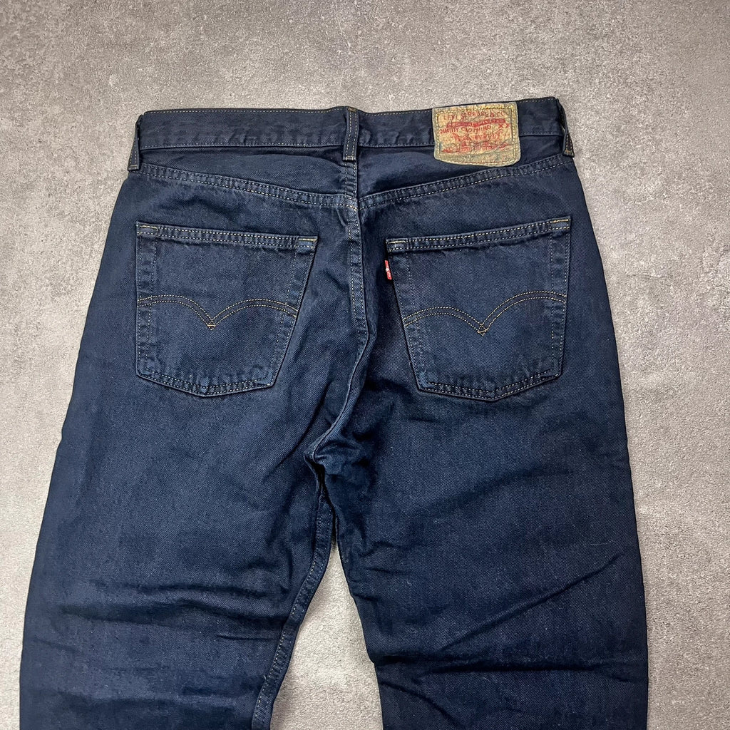 Vintage Levi's 501 Jeans W33 L30 Dunkelblau Made in France Straight – Ansicht 4