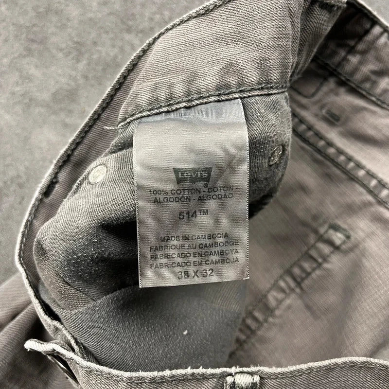 Vintage Levi's 514 Jeans Herren Straight Fit W38 L32 Grau – Ansicht 6