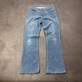 Vintage Lee Bootcut Jeans Damen Gr. M Hellblau mit Nieten