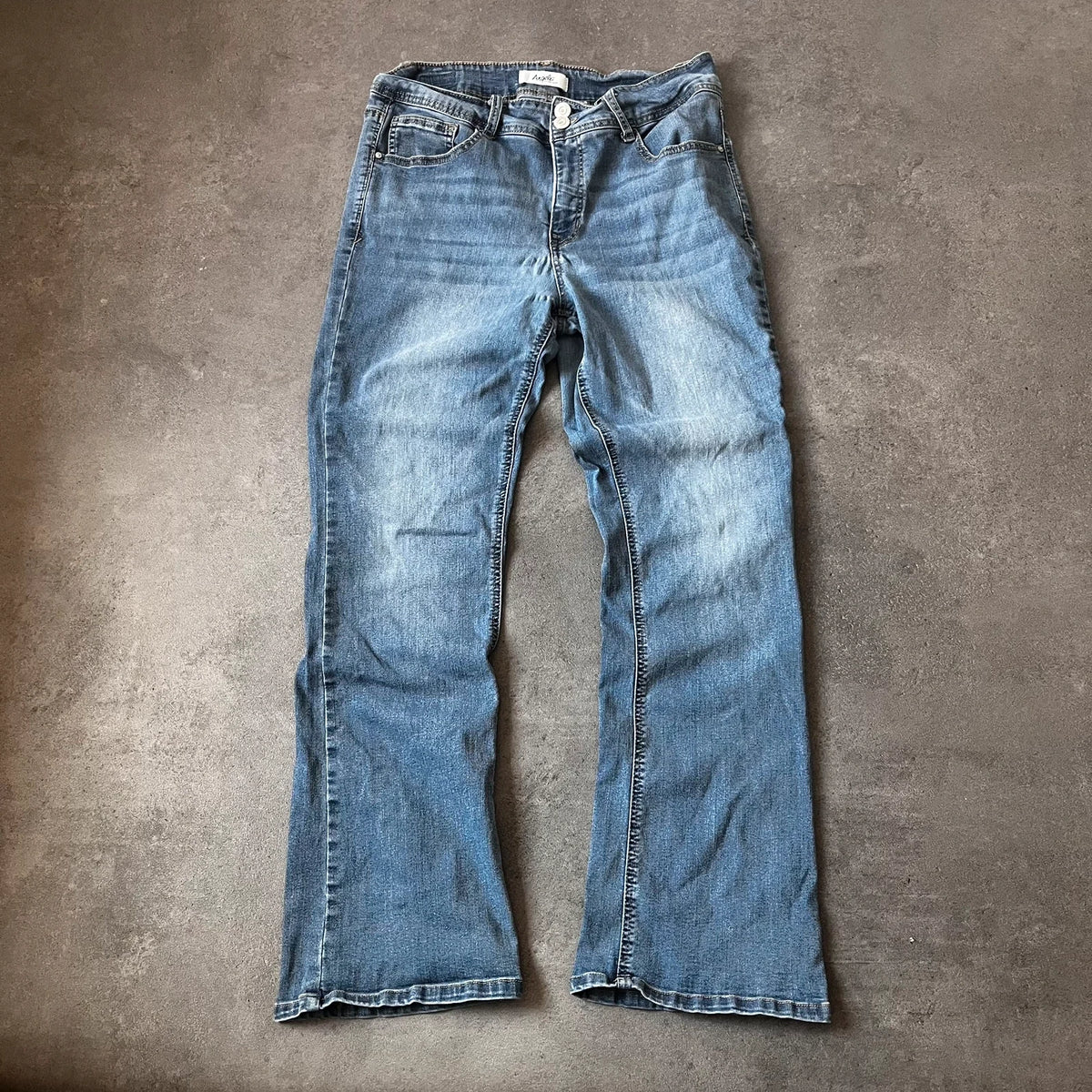 Vintage Angels Bootcut Jeans Damen Gr. M Blau Washed