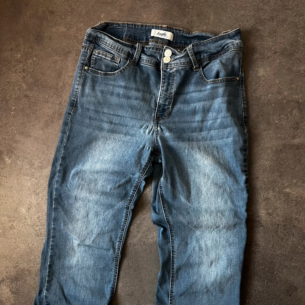 Vintage Angels Bootcut Jeans Damen Gr. M Blau Washed – Ansicht 3