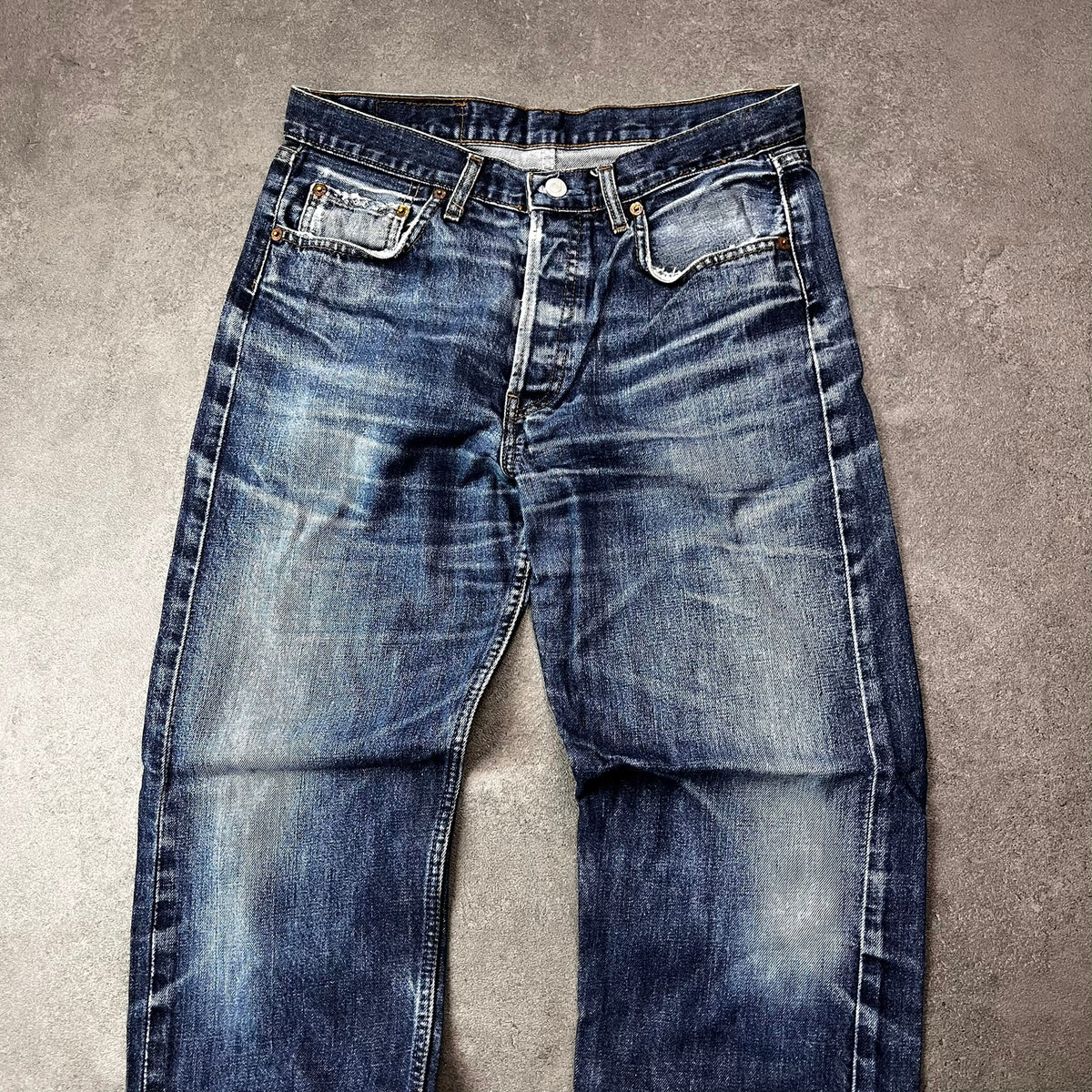 Vintage Levi's 501 Jeans Herren Straight W32 L30 Made in USA Washed Dunkelblau
