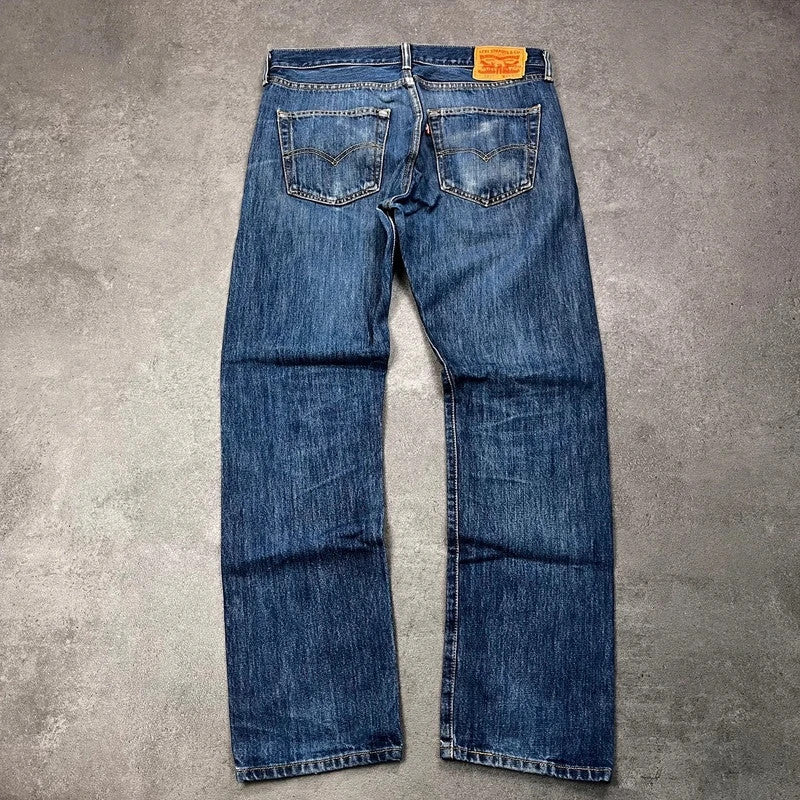 Vintage Levi's 501 Jeans Herren W32 L30 Blau – Rückansicht