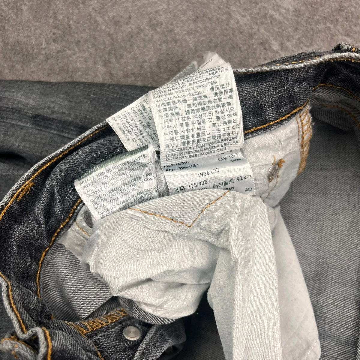 Vintage Levi's 501 Jeans Herren Straight W36 L32 Grau 2000s, Bild 7
