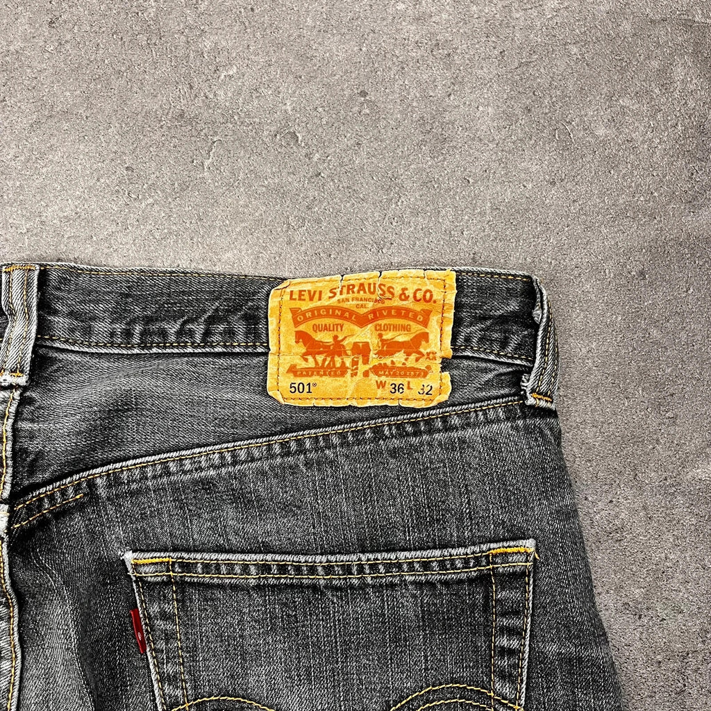 Vintage Levi's 501 Jeans Herren Straight W36 L32 Grau 2000s, Bild 4