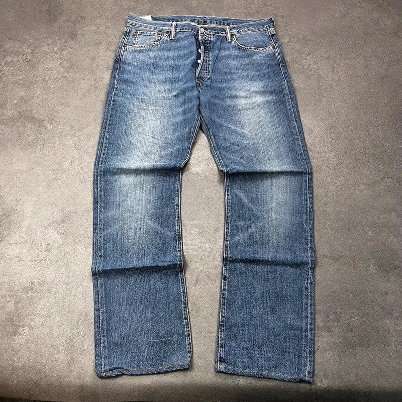 Vintage Levi's 501 Jeans Herren W36 L34 Crazy Washed – Vorderansicht