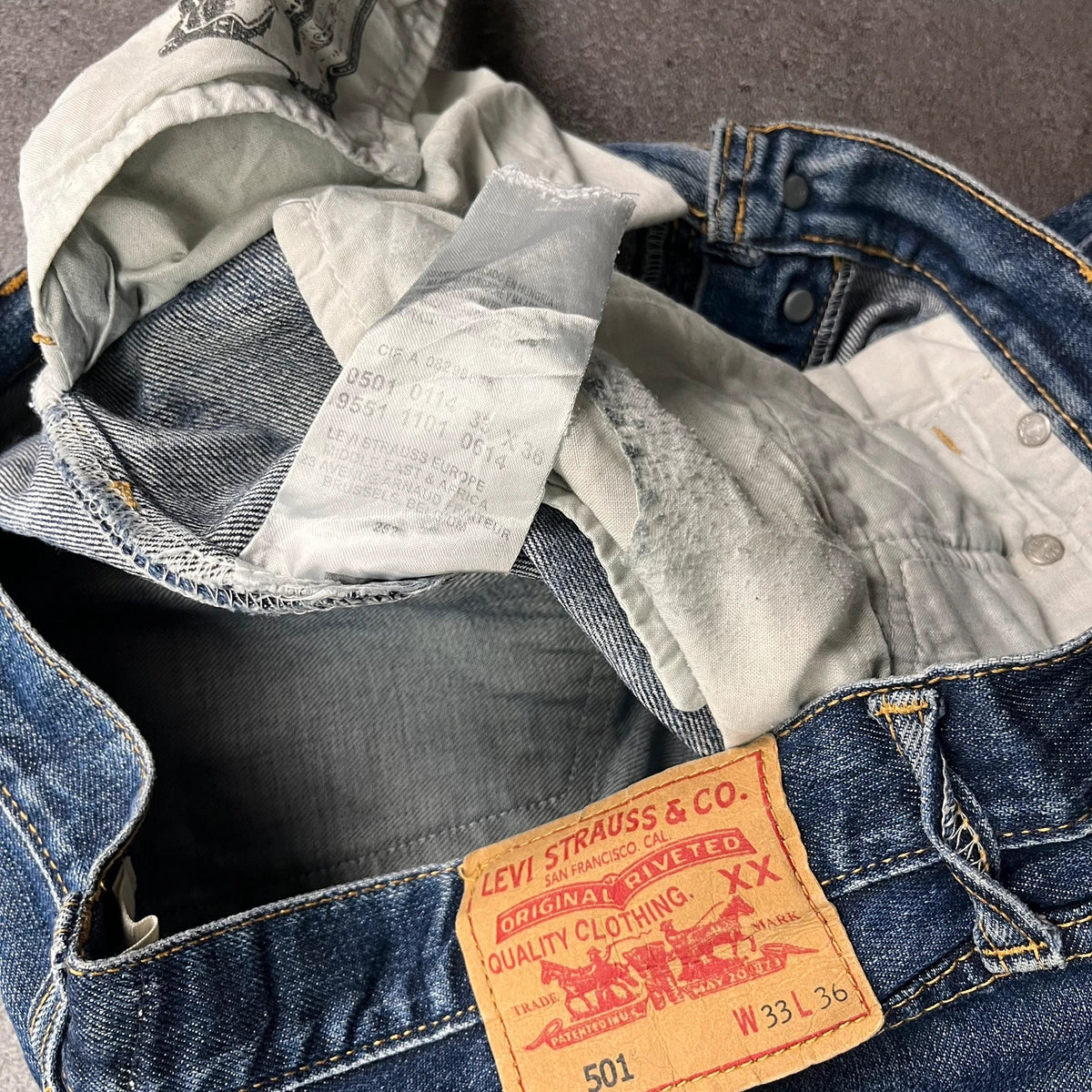 Vintage Levi's 501 Jeans Herren – Innenansicht