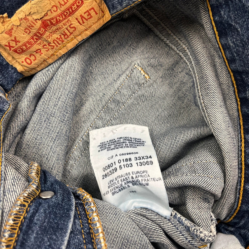 Vintage Levi's 501 Jeans Herren – Etikett 33x34 Made in Spain