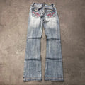 Vintage Zco Bootcut Jeans Damen Gr. XS – Rückansicht mit Stickerei