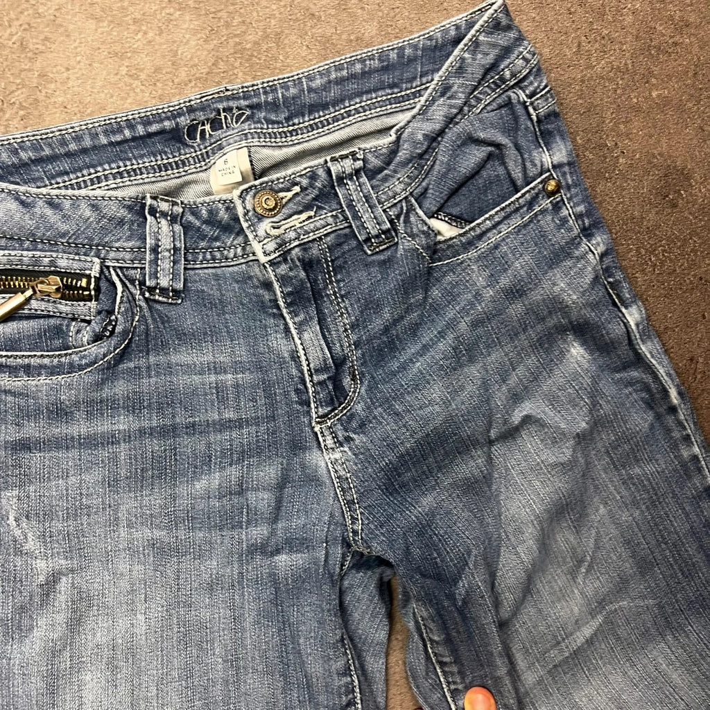 Vintage Cache Bootcut Jeans Damen US 6 Blau Y2K, Bild 6
