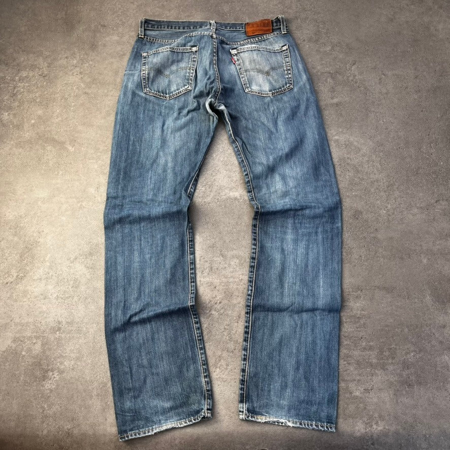 Vintage Levi's 501 Premium Jeans Herren Straight W34 L36 Washed Blau