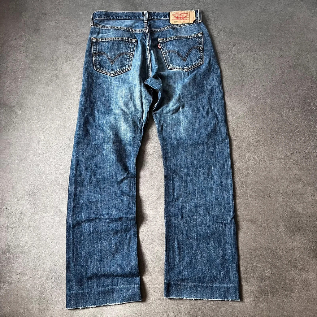 Vintage Levi's 501 Jeans Herren Straight W33 L32 Blau 2000s, Bild 2