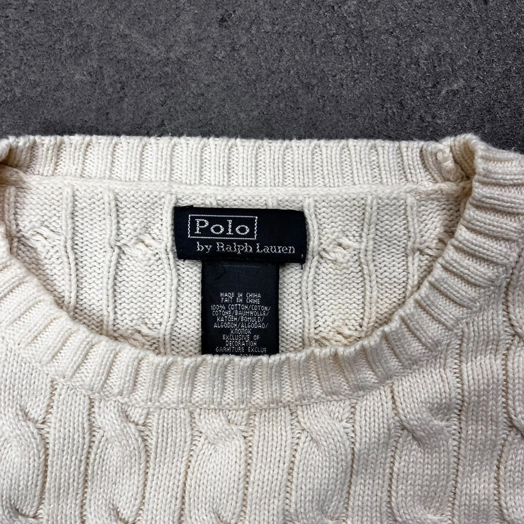 Vintage Ralph Lauren Strickpullover Damen Gr. S Creme, Bild 4