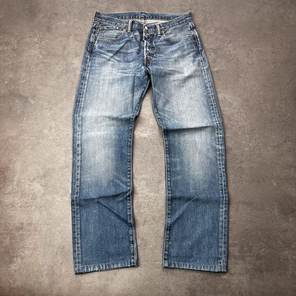 Vintage Levi's 501 Jeans Herren W32 L32 Hellblau – Vorderansicht