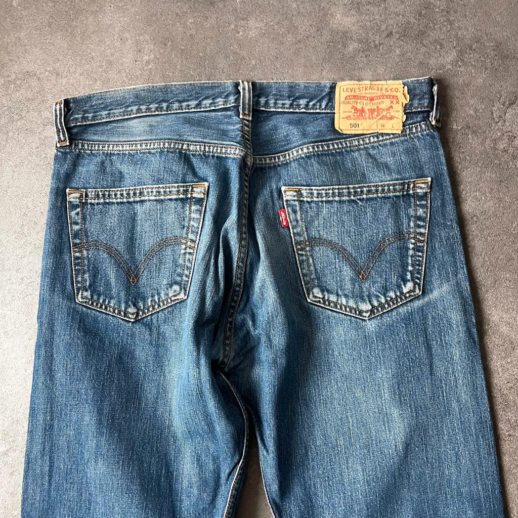 Vintage Levi's 501 Jeans Herren Straight W34 L32 Blau 2000s, Bild 4