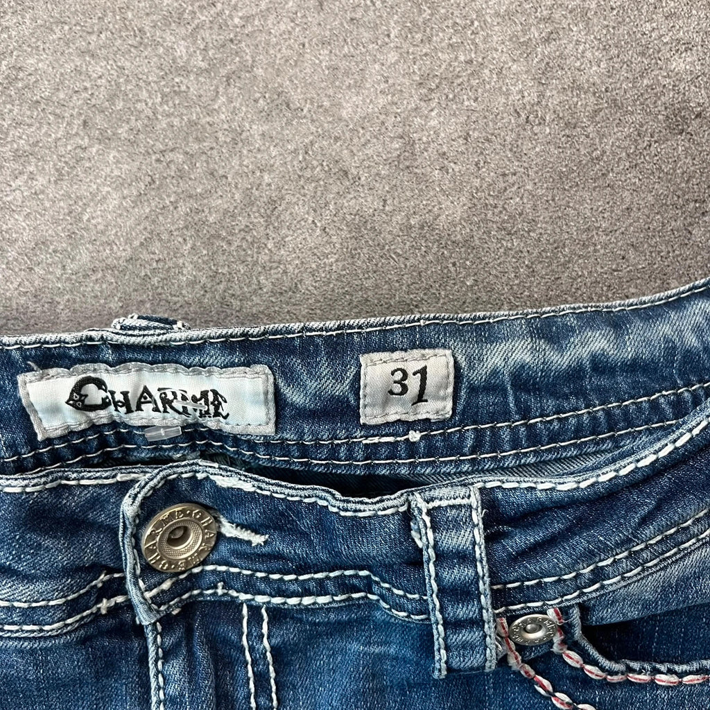 Vintage Charme Jeans Damen Bootcut Gr. M Blau Y2K, Bild 7
