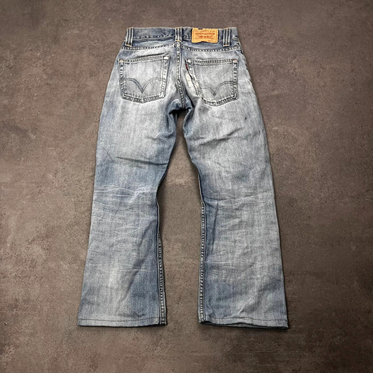 Vintage Levi's 512 Bootcut Jeans Herren W27 L28 Washed Distressed Hellblau 2000s