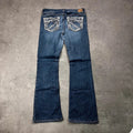 Vintage American Eagle Bootcut Jeans Damen Gr. L – Rückansicht mit Stickerei