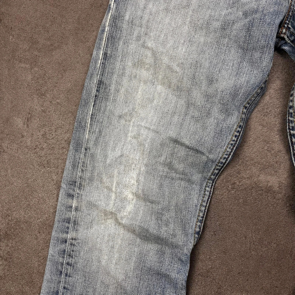 Vintage Levi's 512 Bootcut Jeans Herren W27 L28 Washed Distressed Hellblau 2000s