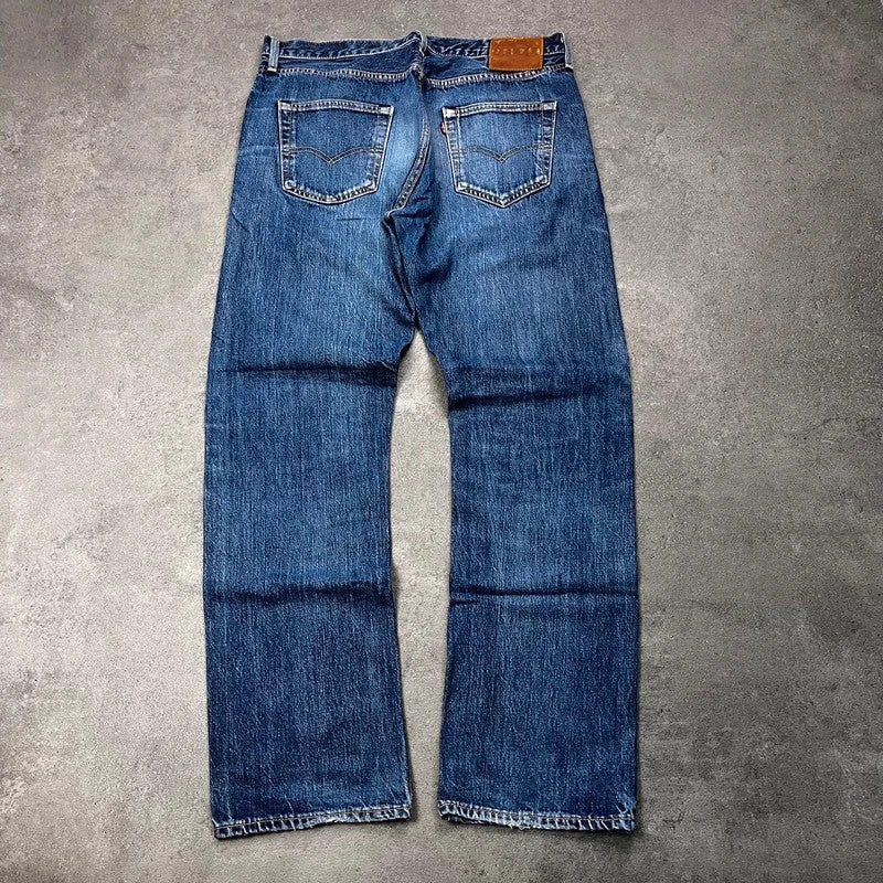 Vintage Levi's 501 Jeans Herren W34 L32 Crazy Washed – Rückansicht