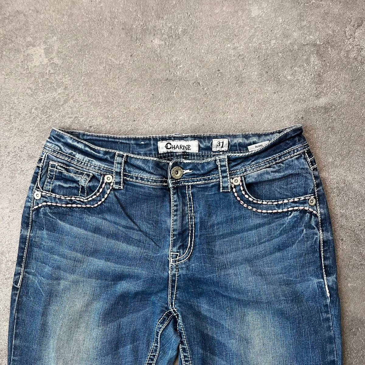 Vintage Charme Jeans Damen Bootcut Gr. M Blau Y2K, Bild 6